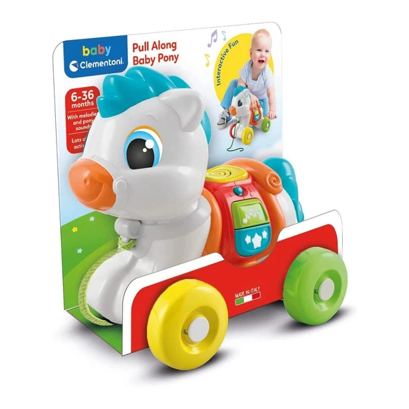 YUMURCAK TOYZ 17812 Baby Clementoni - Çek Çek Pony Kız Erkek Çocuk Oyuncak Eğitici Oyuncaklar ürün görseli 1