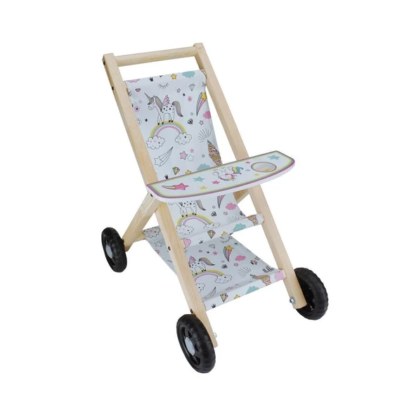 YUMURCAK TOYZ ÇG71 Okutan, Ahşap Bebek Arabası Kız Erkek Çocuk Oyuncak Eğitici Oyuncaklar ürün görseli 1
