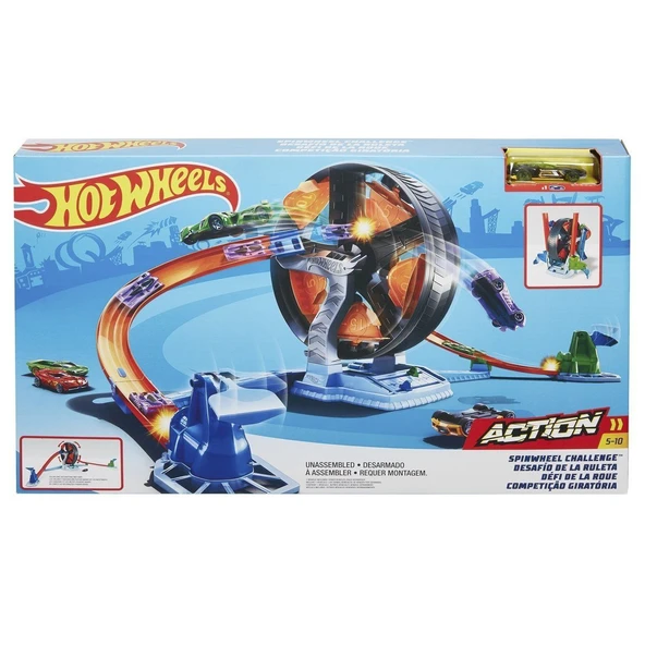 YUMURCAK TOYZ GJM77 Hot Wheels, Dönen Tekerlek Macerası Yarış Seti / 4-8 yaş Kız Erkek Çocuk Oyuncak Eğitici Oyunc ürün görseli 1