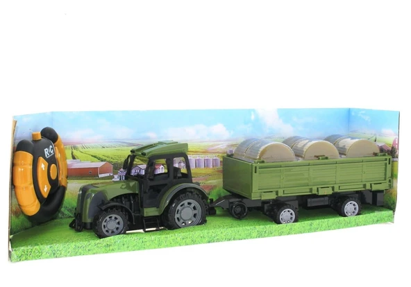 YUMURCAK TOYZ Uzaktan Kumandalı Saman Balyası Taşıyan Romörklü Traktör Kız Erkek Çocuk Oyuncak Eğitici Oyuncaklar ürün görseli 1