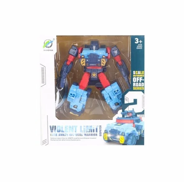 YUMURCAK TOYZ Arazi Aracına Dönüşen Mavi Robot Kız Erkek Çocuk Oyuncak Eğitici Oyuncaklar ürün görseli 1
