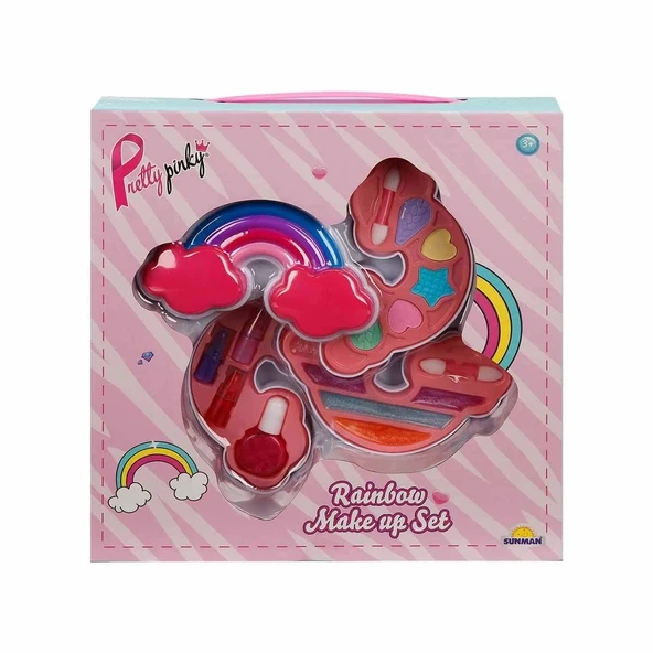 YUMURCAK TOYZ 2601 SUN-RST-PRP-Güzellik Set Makyaj Gökkuşağı Şekilli 3 Katmanlı Kız Erkek Çocuk Oyuncak Eğitici Oy ürün görseli 1