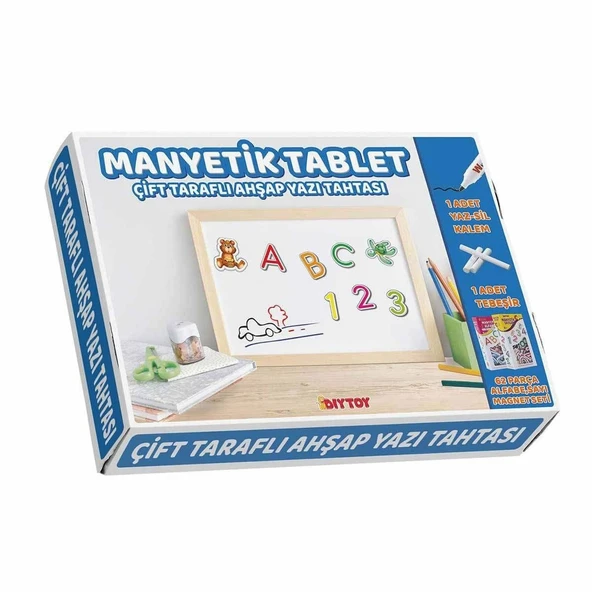 YUMURCAK TOYZ 2250 Manyetik Çift Taraflı Tablet Ahşap Yazı Tahtası Kız Erkek Çocuk Oyuncak Eğitici Oyuncaklar ürün görseli 1
