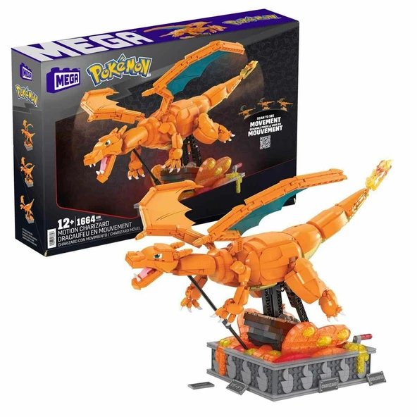 YUMURCAK TOYZ HMW05 MEGA Pokémon™ Hareketli Charizard 1664 parça +12 yaş Kız Erkek Çocuk Oyuncak Eğitici Oyuncakla ürün görseli 1