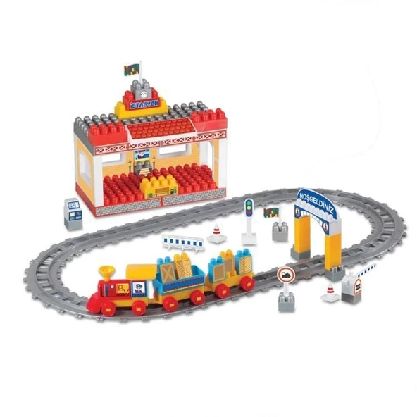 YUMURCAK TOYZ Dede Raylı Tren Set 65 Parça Kız Erkek Çocuk Oyuncak Eğitici Oyuncaklar ürün görseli 1