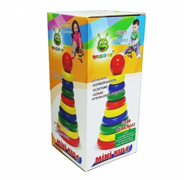 YUMURCAK TOYZ Ahşap Mini Kule Kız Erkek Çocuk Oyuncak Eğitici Oyuncaklar ürün görseli 1