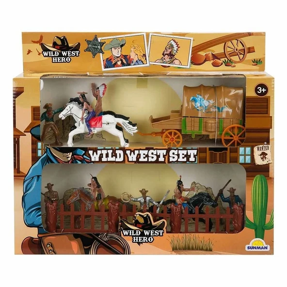 YUMURCAK TOYZ At Arabalı 2 Katlı Kovboy Oyun Seti - Beyaz-Siyah At Kız Erkek Çocuk Oyuncak Eğitici Oyuncaklar ürün görseli 1