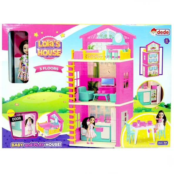 YUMURCAK TOYZ Lola'nın 3 Katlı Ev Seti Kız Erkek Çocuk Oyuncak Eğitici Oyuncaklar ürün görseli 1