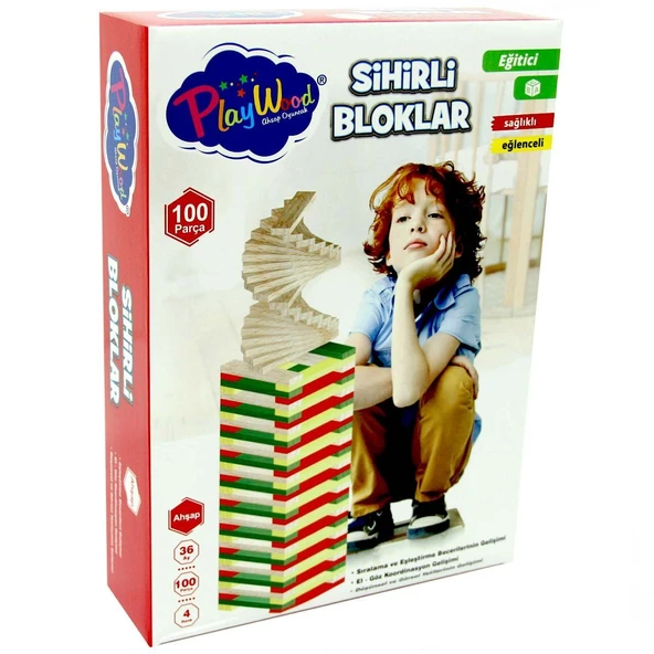YUMURCAK TOYZ Playwood Eğitici Sihirli Bloklar 100 Parça Kız Erkek Çocuk Oyuncak Eğitici Oyuncaklar ürün görseli 1