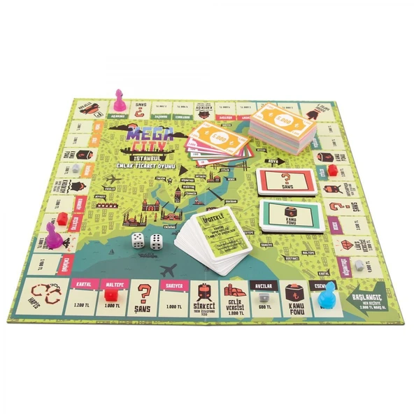 YUMURCAK TOYZ Mega City Emlak Ticaret Oyunu Kız Erkek Çocuk Oyuncak Eğitici Oyuncaklar ürün görseli 1