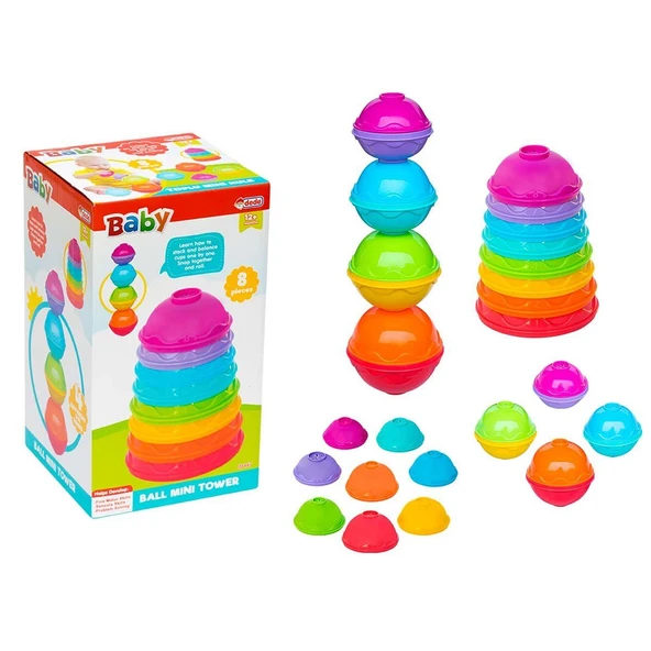 YUMURCAK TOYZ Dede Toplu Mini Kule Kız Erkek Çocuk Oyuncak Eğitici Oyuncaklar ürün görseli 1