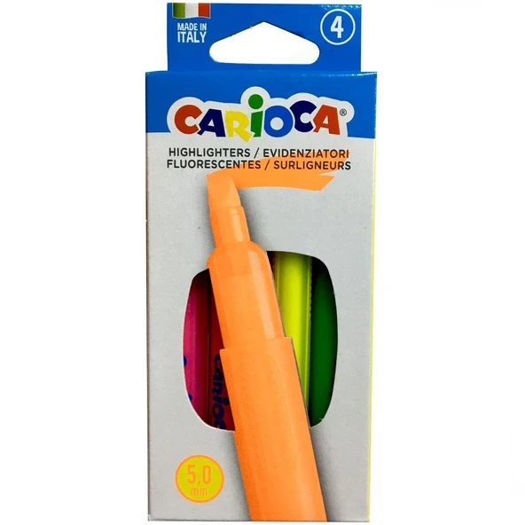 YUMURCAK TOYZ Carioca Fosforlu Renkler İşaretleme Kalemi 4 Renk 42867 Kız Erkek Çocuk Oyuncak Eğitici Oyuncaklar ürün görseli 1
