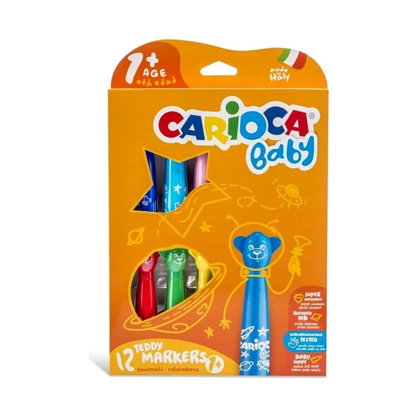 YUMURCAK TOYZ Carioca Baby Keçeli Boya Kalemi 12'li Kız Erkek Çocuk Oyuncak Eğitici Oyuncaklar ürün görseli 1