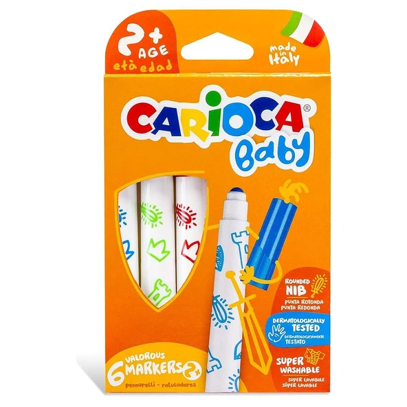 YUMURCAK TOYZ Carioca Jumbo Keçeli Boya Kalemi 6'lı Kız Erkek Çocuk Oyuncak Eğitici Oyuncaklar ürün görseli 1