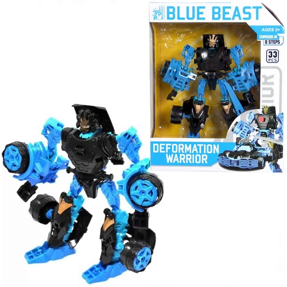 YUMURCAK TOYZ Deformation Warrior Robota Dönüşen Araba - 5898-B6 Kız Erkek Çocuk Oyuncak Eğitici Oyuncaklar ürün görseli 1