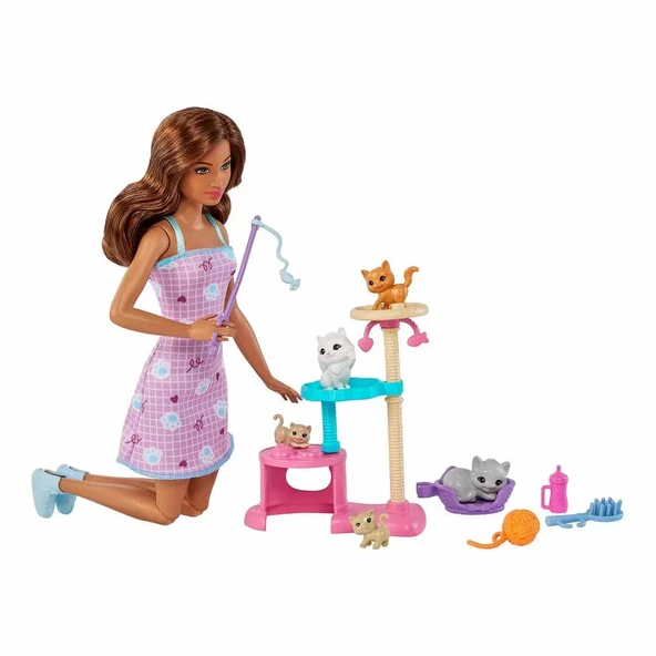 YUMURCAK TOYZ Barbie ve Yavru Kedileri Oyun Seti HHB70 Kız Erkek Çocuk Oyuncak Eğitici Oyuncaklar ürün görseli 1