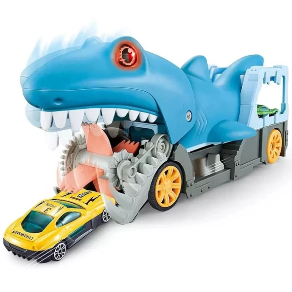 YUMURCAK TOYZ Catapult Araba Fırlatıcı Sesli Köpek Balığı Kız Erkek Çocuk Oyuncak Eğitici Oyuncaklar ürün görseli 1