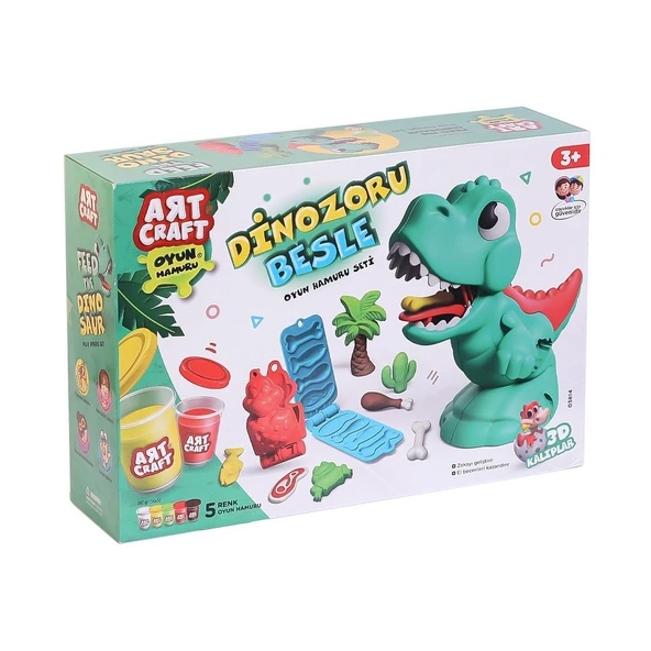 YUMURCAK TOYZ 03814 Dinozoru Besle Oyun Hamur Seti 280 Gr Kız Erkek Çocuk Oyuncak Eğitici Oyuncaklar ürün görseli 1