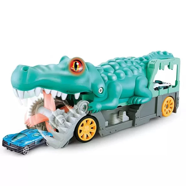 YUMURCAK TOYZ Catapult Araba Fırlatıcı Sesli Timsah Kız Erkek Çocuk Oyuncak Eğitici Oyuncaklar ürün görseli 1