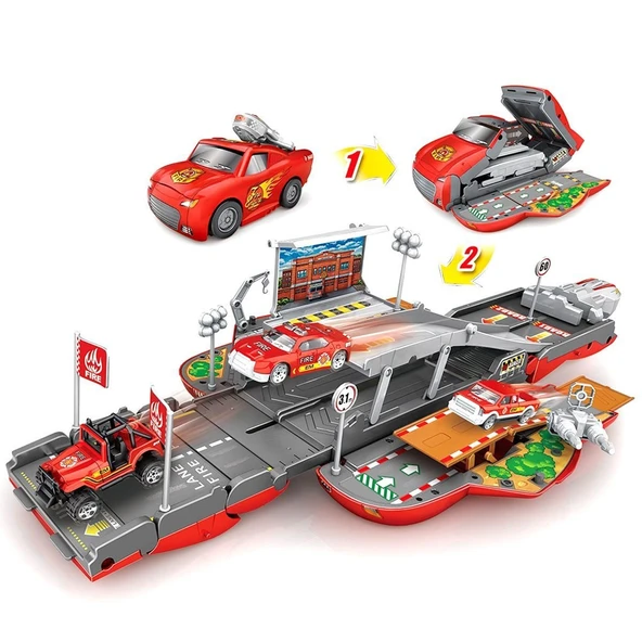 YUMURCAK TOYZ Işıklı ve Sesli Fırlatma Rampasına Dönüşebilen Araba Kız Erkek Çocuk Oyuncak Eğitici Oyuncaklar ürün görseli 1