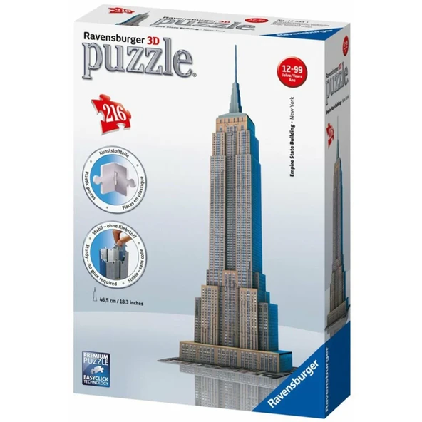 YUMURCAK TOYZ Ravensburger Empire State Binası 3D Puzzle Kız Erkek Çocuk Oyuncak Eğitici Oyuncaklar ürün görseli 1