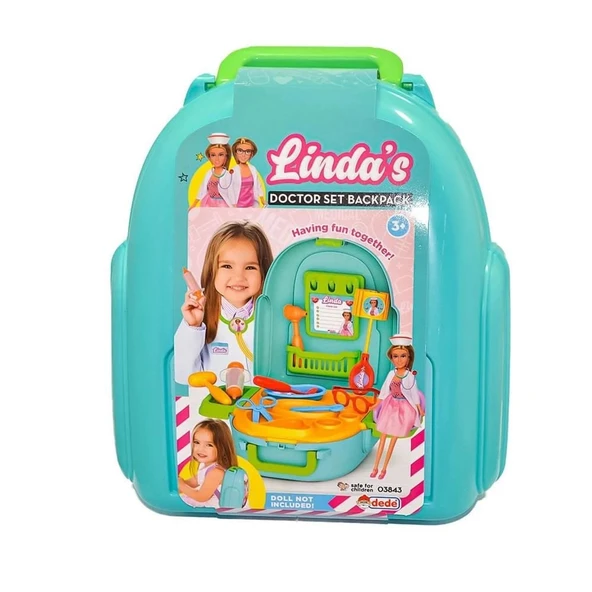 YUMURCAK TOYZ 03843 LİNDA NIN DOKTOR SET SIRT ÇANTASI -FEN Kız Erkek Çocuk Oyuncak Eğitici Oyuncaklar ürün görseli 1