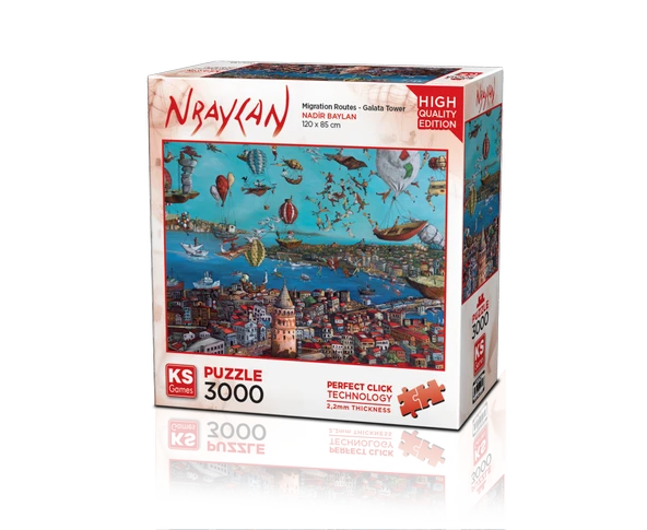 YUMURCAK TOYZ KS Puzzle 3000 Parça Nbaylan Migration Routes-Galata Tower Kız Erkek Çocuk Oyuncak Eğitici Oyuncakla ürün görseli 1