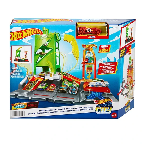 YUMURCAK TOYZ HTN79 Hot Wheels Elektrikli Araç Şarj İstasyonu Oyun Seti Kız Erkek Çocuk Oyuncak Eğitici Oyuncaklar ürün görseli 1