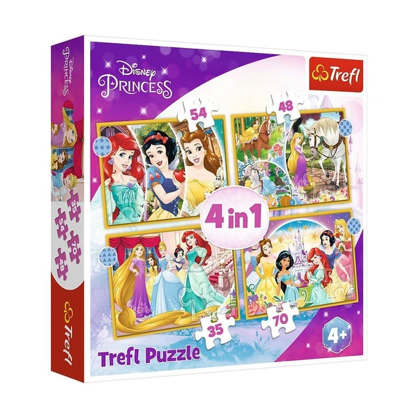 YUMURCAK TOYZ PUZZLE-34385 Disney Princess 4IN1 Puzzle Kız Erkek Çocuk Oyuncak Eğitici Oyuncaklar ürün görseli 1