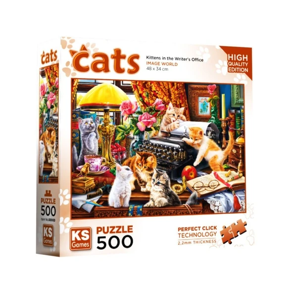 YUMURCAK TOYZ 20052 Kittens in the Writer’s Office 500 Parça Puzzle Kız Erkek Çocuk Oyuncak Eğitici Oyuncaklar ürün görseli 1