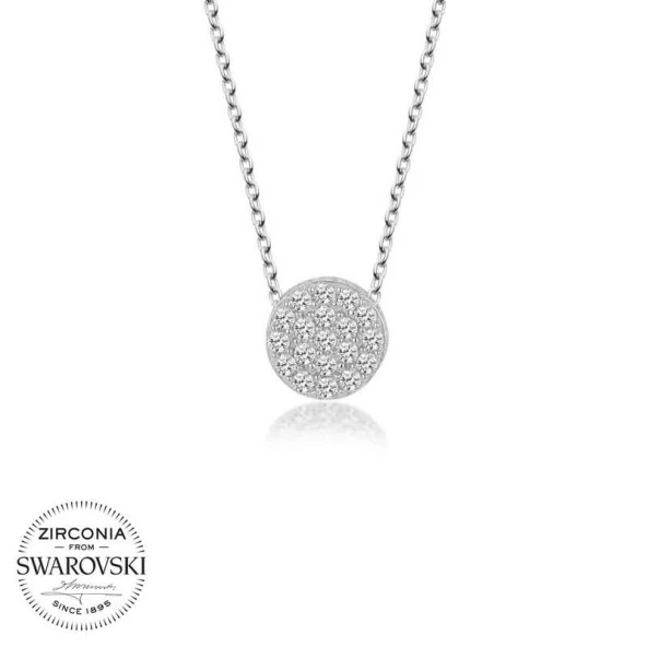 Swarovski Taşlı Gümüş Çember Bayan Kolye - Resim 2