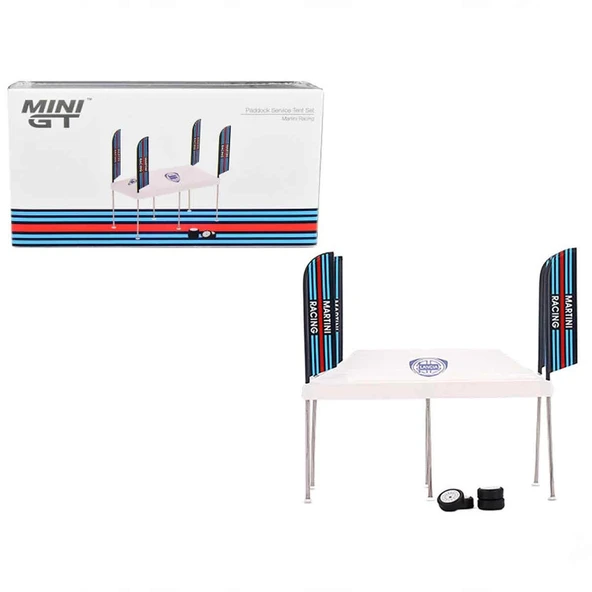 YUMURCAK TOYZ Mini GT 1:64 Martini Racing Paddock Servis Çadırı Seti Kız Erkek Çocuk Oyuncak Eğitici Oyuncaklar ürün görseli 1
