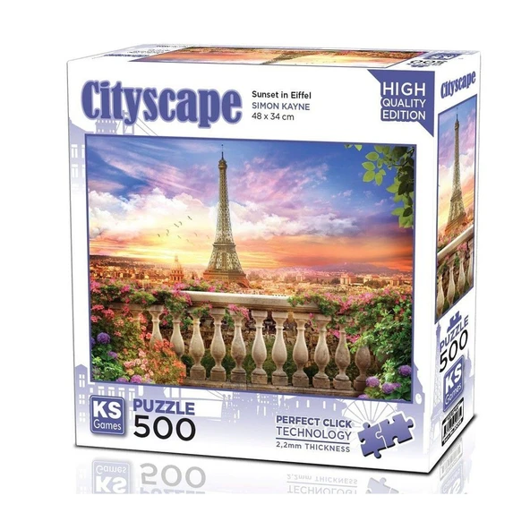 YUMURCAK TOYZ 20066 Sunset In Eiffel 500 Parça Puzzle Kız Erkek Çocuk Oyuncak Eğitici Oyuncaklar ürün görseli 1
