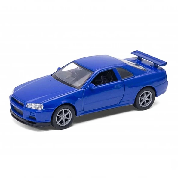 YUMURCAK TOYZ Welly 1:32 Nissan Skyline GTR R34 Çek Bırak Araba Kız Erkek Çocuk Oyuncak Eğitici Oyuncaklar ürün görseli 1