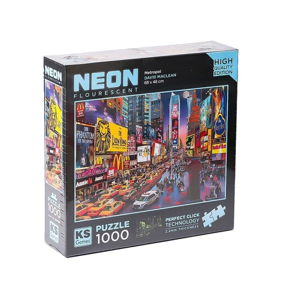 YUMURCAK TOYZ 20766 Neon Metropol 1000 Parça Puzzle -KS Puzzle Kız Erkek Çocuk Oyuncak Eğitici Oyuncaklar ürün görseli 1