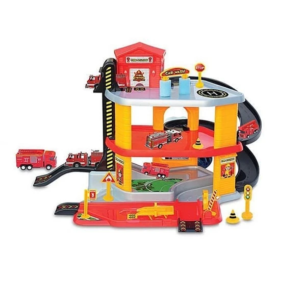YUMURCAK TOYZ Dede 3 Katlı İtfaiye Garaj Seti Kız Erkek Çocuk Oyuncak Eğitici Oyuncaklar ürün görseli 1