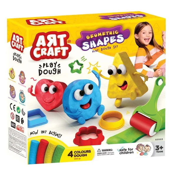 YUMURCAK TOYZ Art Craft Geometrik Şekiller Oyun Hamuru Seti 11 Parça Kız Erkek Çocuk Oyuncak Eğitici Oyuncaklar ürün görseli 1