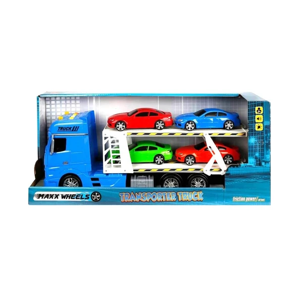 YUMURCAK TOYZ 2326 1:24 Maxx Wheels Sesli ve Işıklı 2 Katlı Transporter Tır 44cm Kız Erkek Çocuk Oyuncak Eğitici O ürün görseli 1