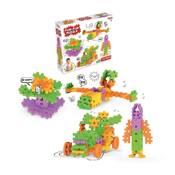 YUMURCAK TOYZ 03905 Fun Fun Puzzle 128 Parça Kız Erkek Çocuk Oyuncak Eğitici Oyuncaklar ürün görseli 1
