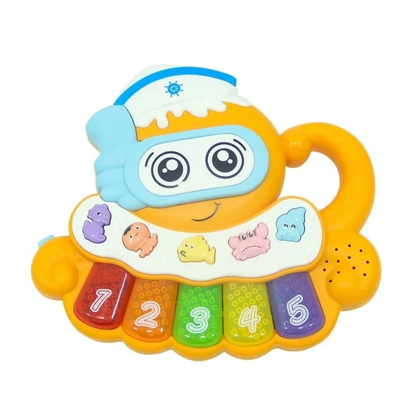 YUMURCAK TOYZ Ahtapot Masalcı Piyano Oyun Arkadaşım Kız Erkek Çocuk Oyuncak Eğitici Oyuncaklar ürün görseli 1