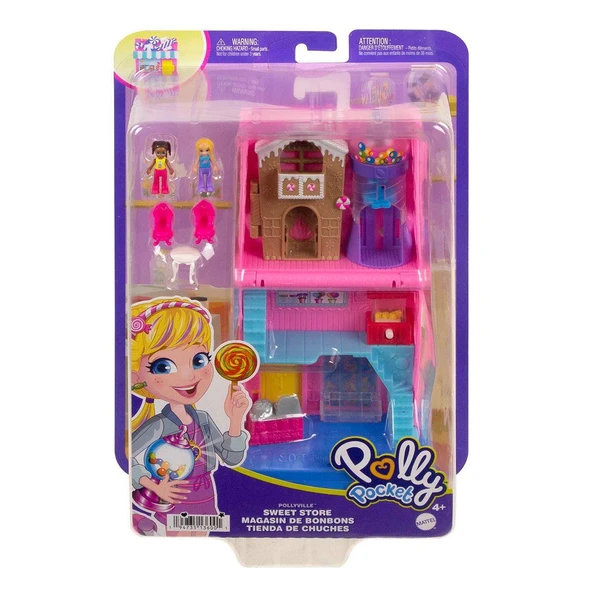 YUMURCAK TOYZ HNB03 Polly Pocket Pollyville Şeker Dükkanı Oyun Seti Kız Erkek Çocuk Oyuncak Eğitici Oyuncaklar ürün görseli 1