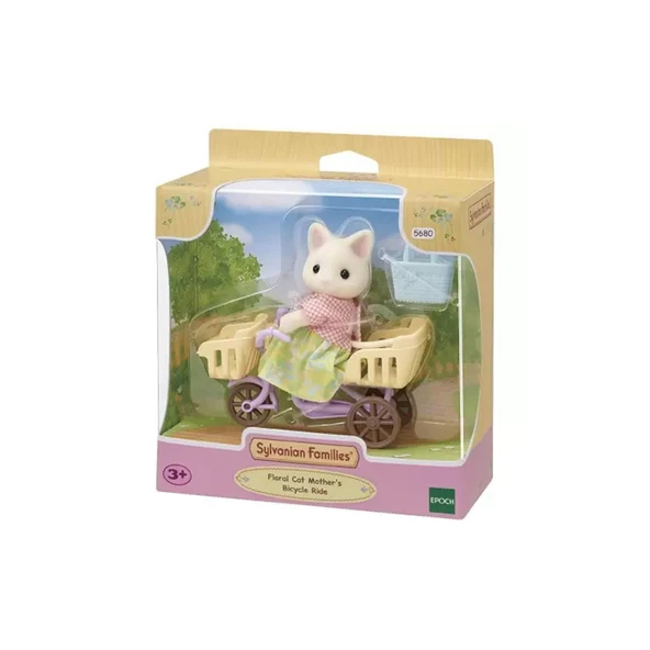YUMURCAK TOYZ 5680 Sylvanian Families Çiçekli Kedi Anne ve Bisikleti +3 yaş Kız Erkek Çocuk Oyuncak Eğitici Oyunca ürün görseli 1