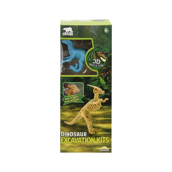 YUMURCAK TOYZ 3563 Crazoo Dinozor Figürlü 3D Kazı Seti Kız Erkek Çocuk Oyuncak Eğitici Oyuncaklar ürün görseli 1