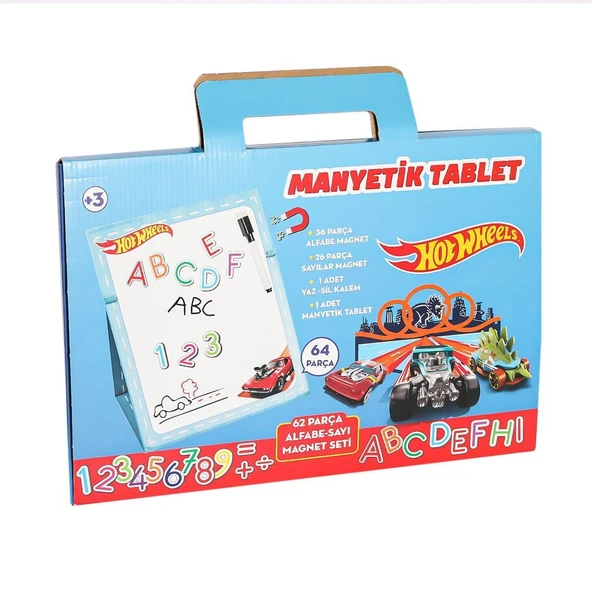 YUMURCAK TOYZ 2236 Hot Wheels Manyetik Tablet 64 Parça Kız Erkek Çocuk Oyuncak Eğitici Oyuncaklar ürün görseli 1