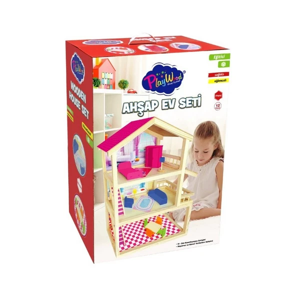 YUMURCAK TOYZ Oyuncak Ahşap Ev Seti Kız Erkek Çocuk Oyuncak Eğitici Oyuncaklar ürün görseli 1
