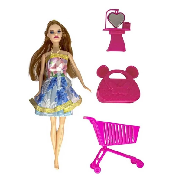 YUMURCAK TOYZ Oydaş Anlily Market Arabalı Çantalı Kız Erkek Çocuk Oyuncak Eğitici Oyuncaklar ürün görseli 1