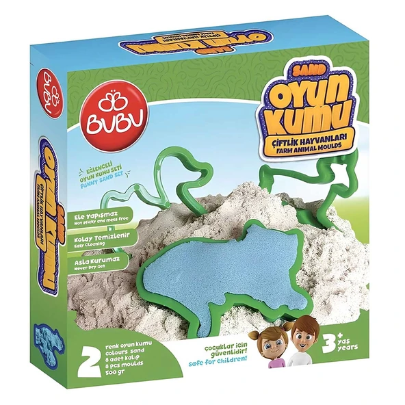 YUMURCAK TOYZ Bu-Bu Games Oyun Kumu ve Çiftlik Hayvan Kalıplı Set 500 gr Kız Erkek Çocuk Oyuncak Eğitici Oyuncakla ürün görseli 1