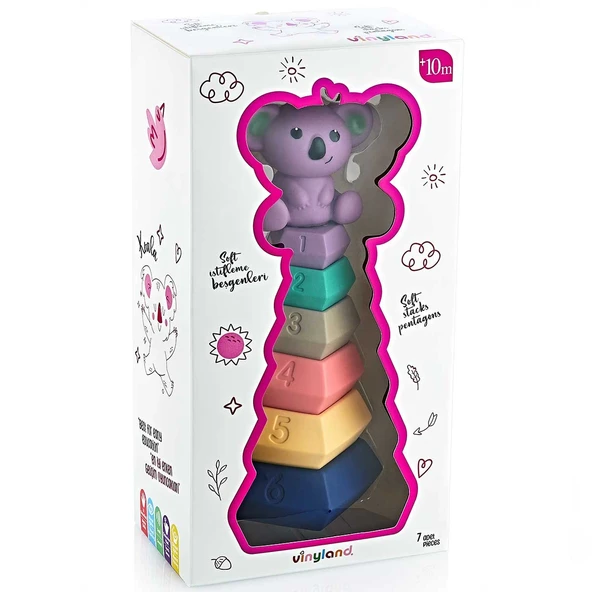 YUMURCAK TOYZ Vinyland Soft Beşgen Halkalar Koala 7'li Set 661884 Kız Erkek Çocuk Oyuncak Eğitici Oyuncaklar ürün görseli 1