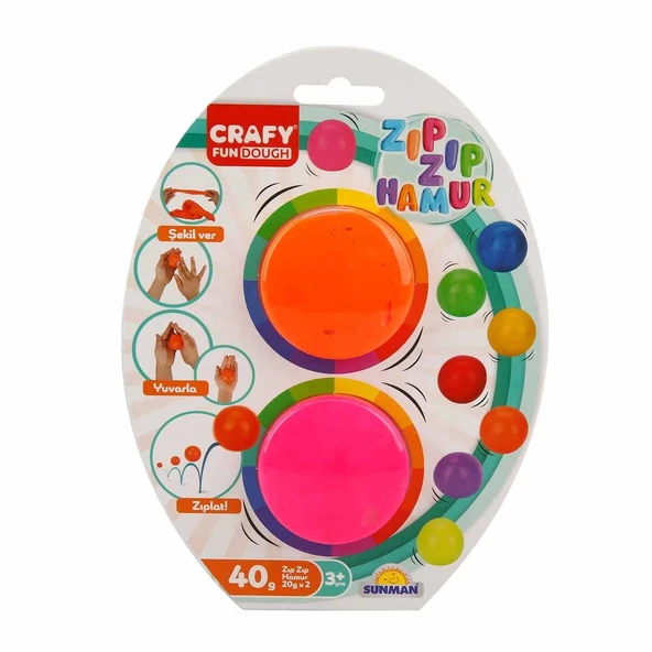 YUMURCAK TOYZ 2'li Zıp Zıp Oyun Hamuru 40 gr Kız Erkek Çocuk Oyuncak Eğitici Oyuncaklar ürün görseli 1