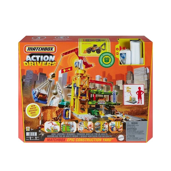 YUMURCAK TOYZ HPD63 Matchbox Aksiyon Sürücüleri Muhteşem İnşaat Alanı Oyun Seti Kız Erkek Çocuk Oyuncak Eğitici Oy ürün görseli 1